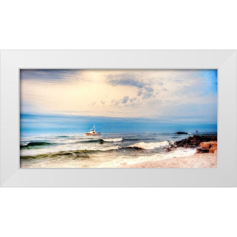 Heading to Sea White Modern Wood Framed Art Print by Head, Danny
