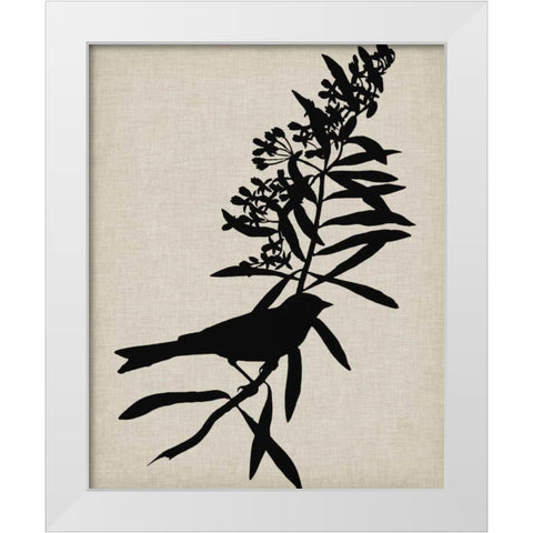 Audubon Silhouette I White Modern Wood Framed Art Print by Vision Studio