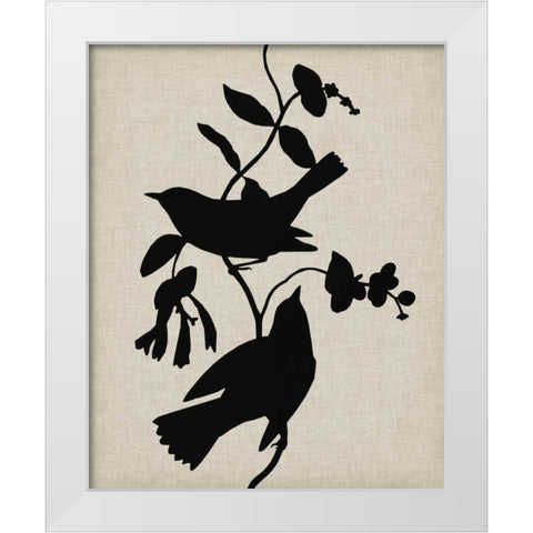 Audubon Silhouette IV White Modern Wood Framed Art Print by Vision Studio