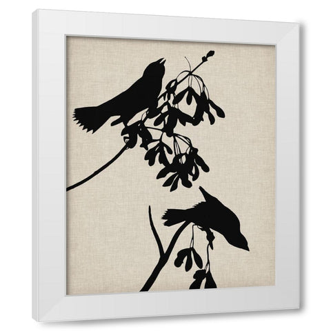 Audubon Silhouette VI White Modern Wood Framed Art Print by Vision Studio