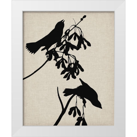 Audubon Silhouette VI White Modern Wood Framed Art Print by Vision Studio