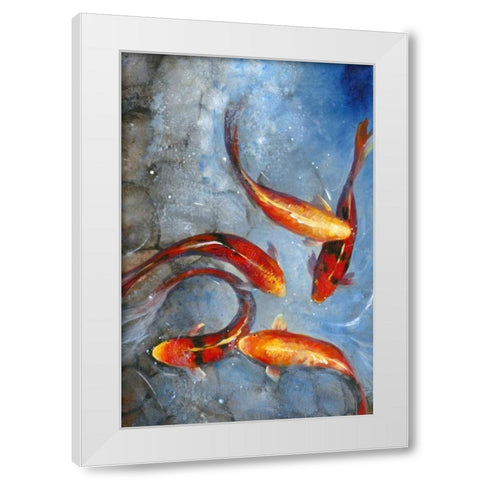 Graceful Koi I White Modern Wood Framed Art Print by OToole, Tim