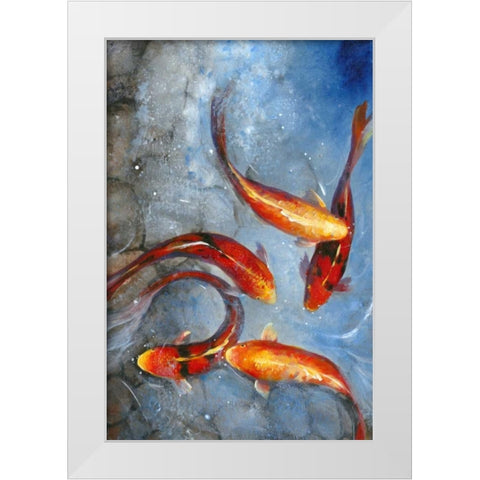 Graceful Koi I White Modern Wood Framed Art Print by OToole, Tim