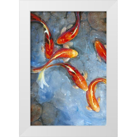 Graceful Koi II White Modern Wood Framed Art Print by OToole, Tim