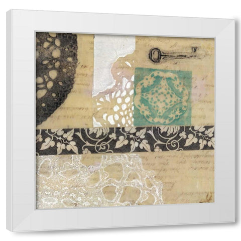 Filigree and Key I White Modern Wood Framed Art Print by Goldberger, Jennifer