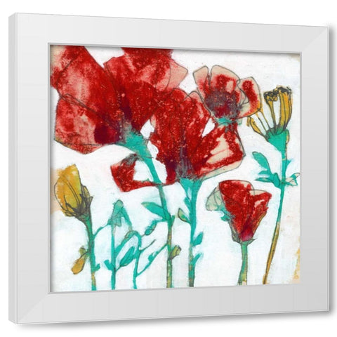 Flower Expression II White Modern Wood Framed Art Print by Goldberger, Jennifer