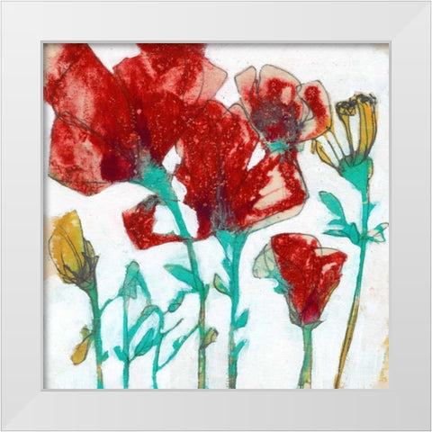 Flower Expression II White Modern Wood Framed Art Print by Goldberger, Jennifer