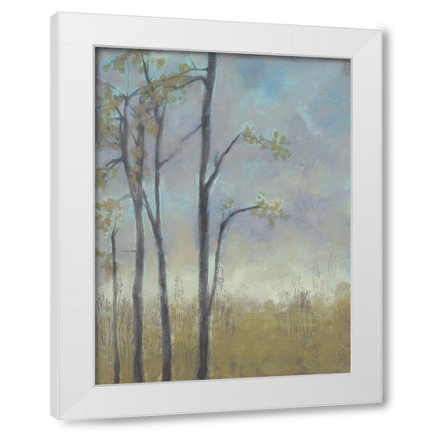 Tree-Lined Wheat Grass II White Modern Wood Framed Art Print by Goldberger, Jennifer