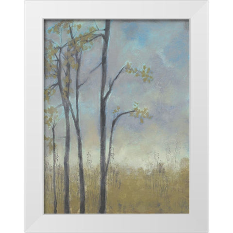 Tree-Lined Wheat Grass II White Modern Wood Framed Art Print by Goldberger, Jennifer