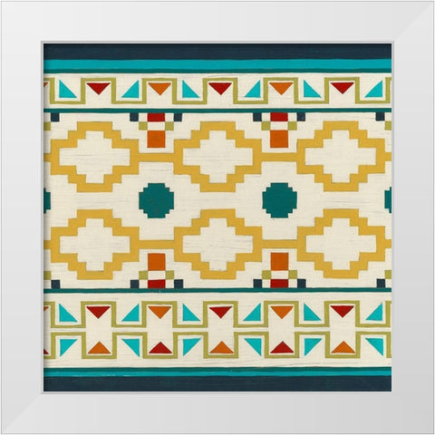 Southwest Geometry II White Modern Wood Framed Art Print by Vess, June Erica