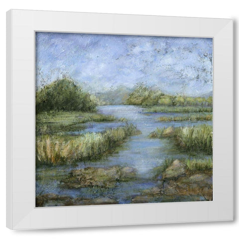 Marshland I White Modern Wood Framed Art Print by Crawford, Beverly