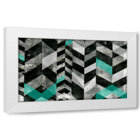 Chevron Exclusion I White Modern Wood Framed Art Print by Goldberger, Jennifer