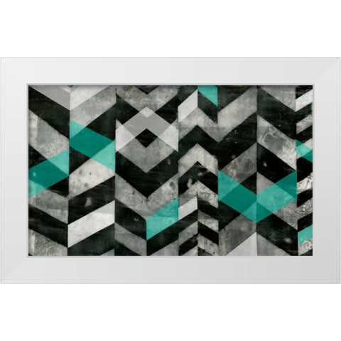 Chevron Exclusion II White Modern Wood Framed Art Print by Goldberger, Jennifer