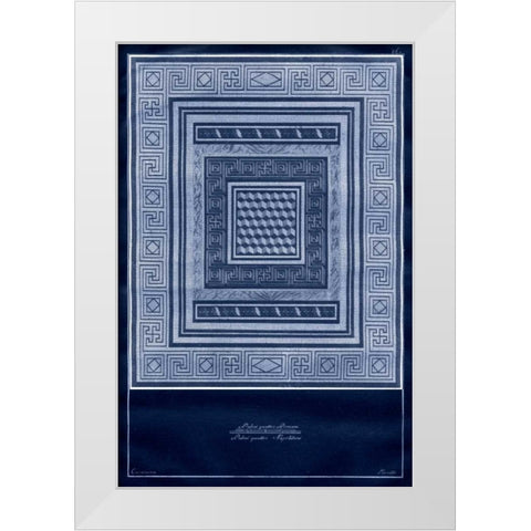 Indigo Tile III White Modern Wood Framed Art Print by Vision Studio