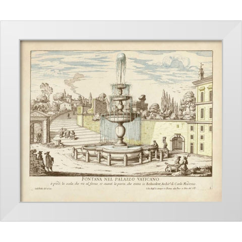 Fountains of Rome III White Modern Wood Framed Art Print by Vision Studio