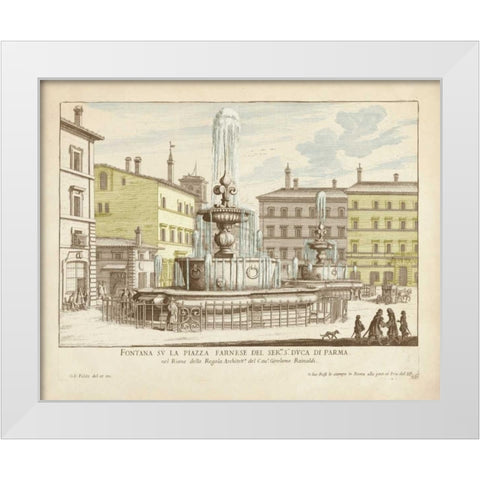 Fountains of Rome IV White Modern Wood Framed Art Print by Vision Studio