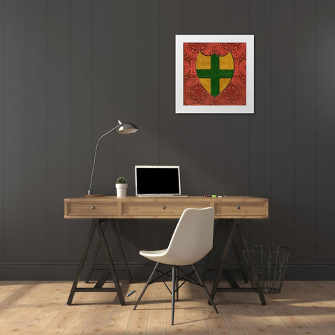 Noble Crest I White Modern Wood Framed Art Print by Vision Studio