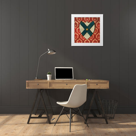 Noble Crest VII White Modern Wood Framed Art Print by Vision Studio