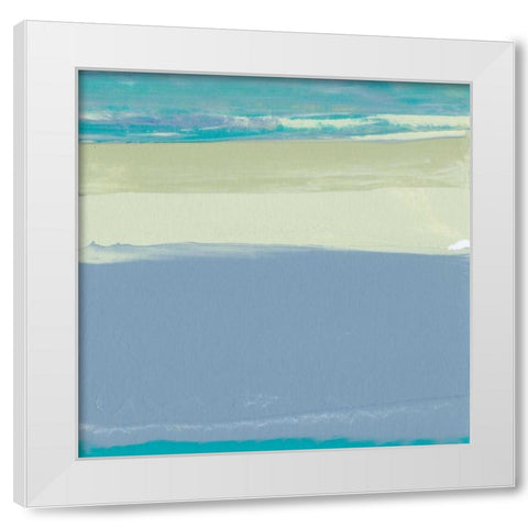 Blue Coast I White Modern Wood Framed Art Print by Gordon, Sharon