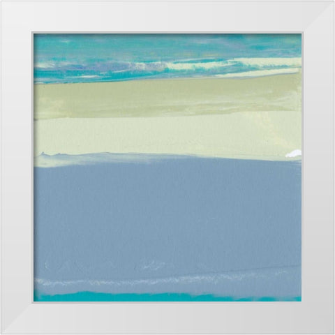 Blue Coast I White Modern Wood Framed Art Print by Gordon, Sharon