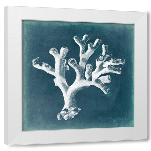 Azure Coral II White Modern Wood Framed Art Print by Vision Studio