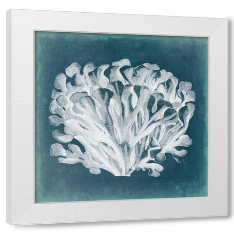 Azure Coral III White Modern Wood Framed Art Print by Vision Studio