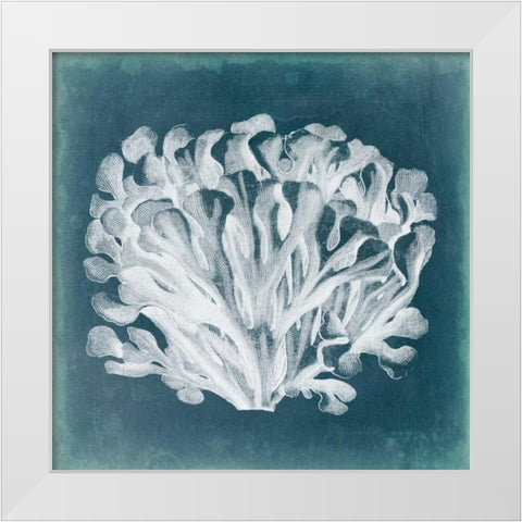 Azure Coral III White Modern Wood Framed Art Print by Vision Studio