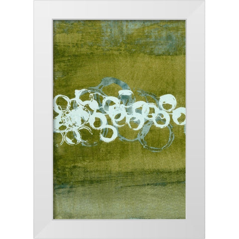 Green Orbs I White Modern Wood Framed Art Print by McMullen, Charles