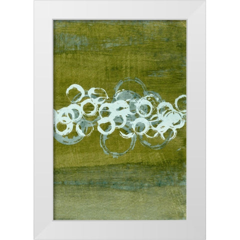 Green Orbs II White Modern Wood Framed Art Print by McMullen, Charles