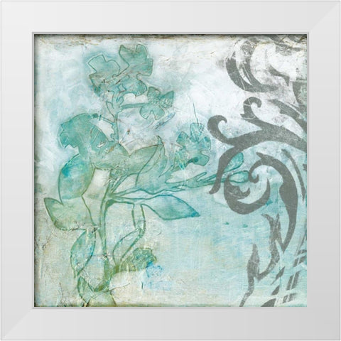 Flower Spray I White Modern Wood Framed Art Print by Goldberger, Jennifer