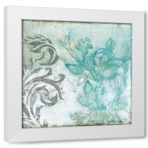 Flower Spray II White Modern Wood Framed Art Print by Goldberger, Jennifer