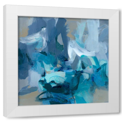 Charlotte Blue White Modern Wood Framed Art Print by Long, Christina
