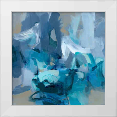 Charlotte Blue White Modern Wood Framed Art Print by Long, Christina