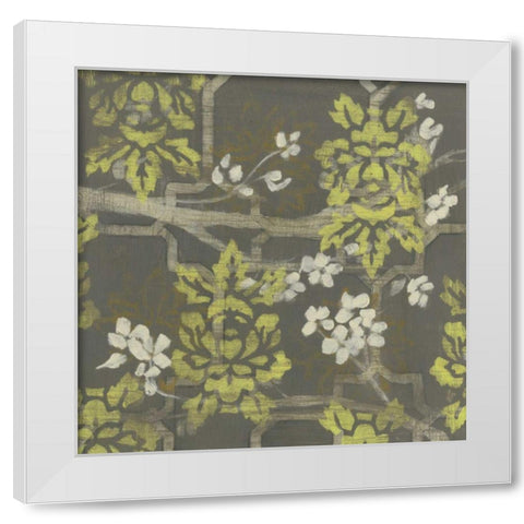 Patterned Blossom Branch II White Modern Wood Framed Art Print by Goldberger, Jennifer