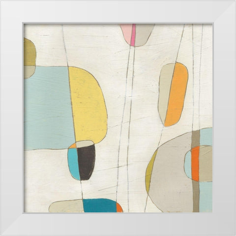 Molecular Motion I White Modern Wood Framed Art Print by Vess, June Erica
