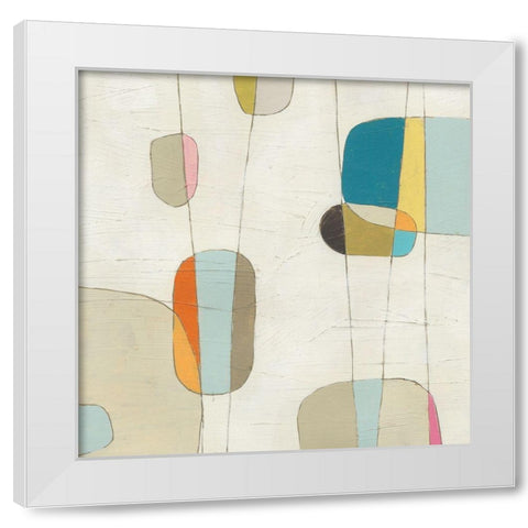 Molecular Motion II White Modern Wood Framed Art Print by Vess, June Erica