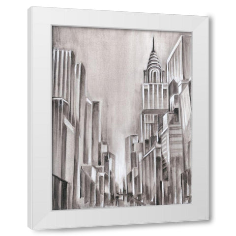 Art Deco Cityscape I White Modern Wood Framed Art Print by Harper, Ethan