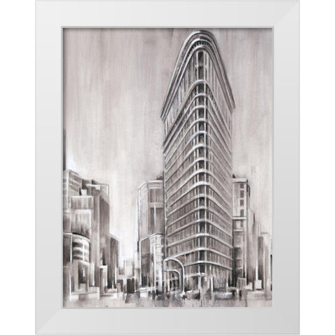 Art Deco Cityscape II White Modern Wood Framed Art Print by Harper, Ethan