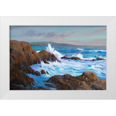 Seascape Faraway II White Modern Wood Framed Art Print by OToole, Tim