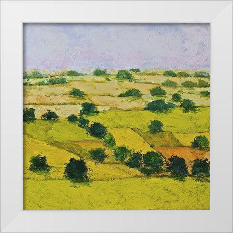 Dusty Meadows White Modern Wood Framed Art Print by Friedlander, Allan