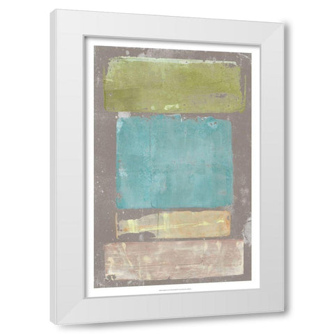 Panelled Colors I White Modern Wood Framed Art Print by Goldberger, Jennifer