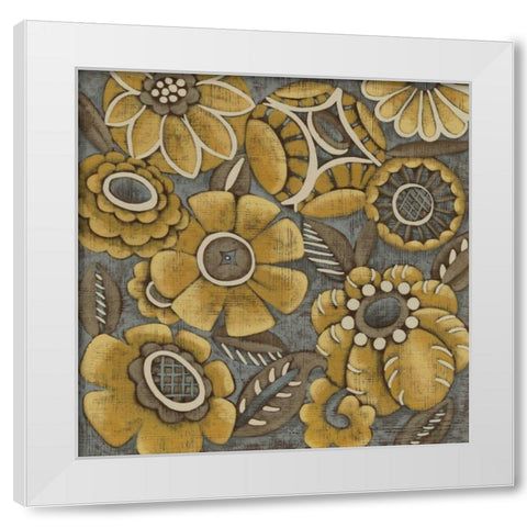 Ochre Garden II White Modern Wood Framed Art Print by Zarris, Chariklia