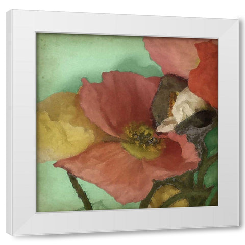 Aquatic Poppies I White Modern Wood Framed Art Print by Goldberger, Jennifer