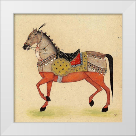 Horse from India I White Modern Wood Framed Art Print by Illuminations