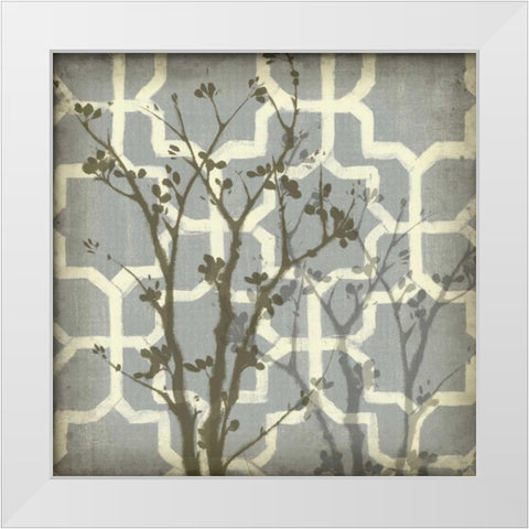 Silhouette and Pattern V White Modern Wood Framed Art Print by Goldberger, Jennifer