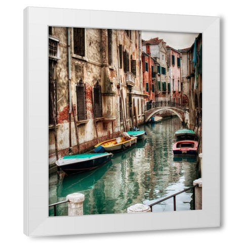 Six Boats White Modern Wood Framed Art Print by Head, Danny