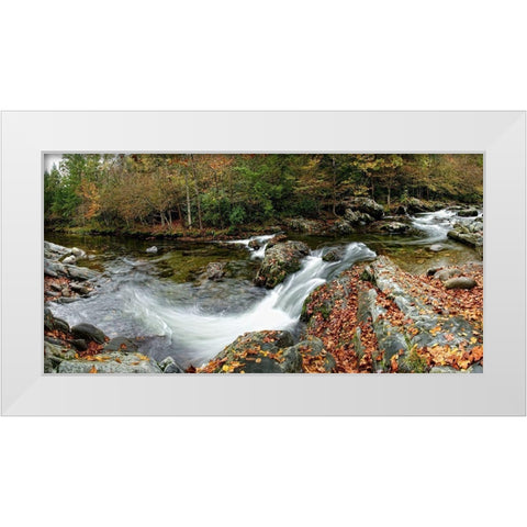 River Panorama White Modern Wood Framed Art Print by Head, Danny