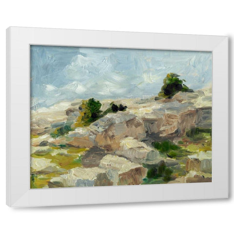 Impasto Mountainside I White Modern Wood Framed Art Print by Harper, Ethan