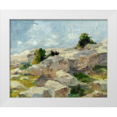Impasto Mountainside I White Modern Wood Framed Art Print by Harper, Ethan