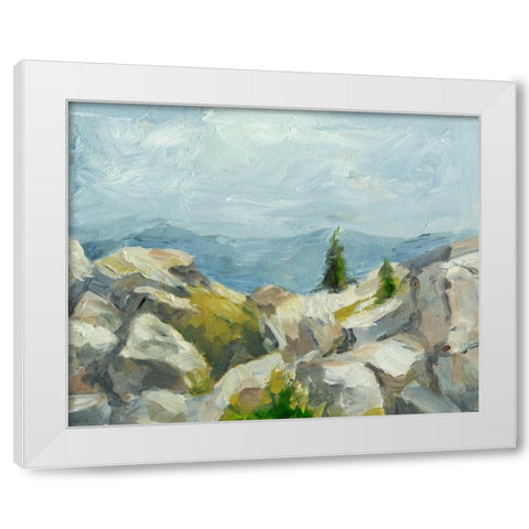 Impasto Mountainside III White Modern Wood Framed Art Print by Harper, Ethan